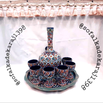 سرویس شراب خوری سفالی میناکاری 